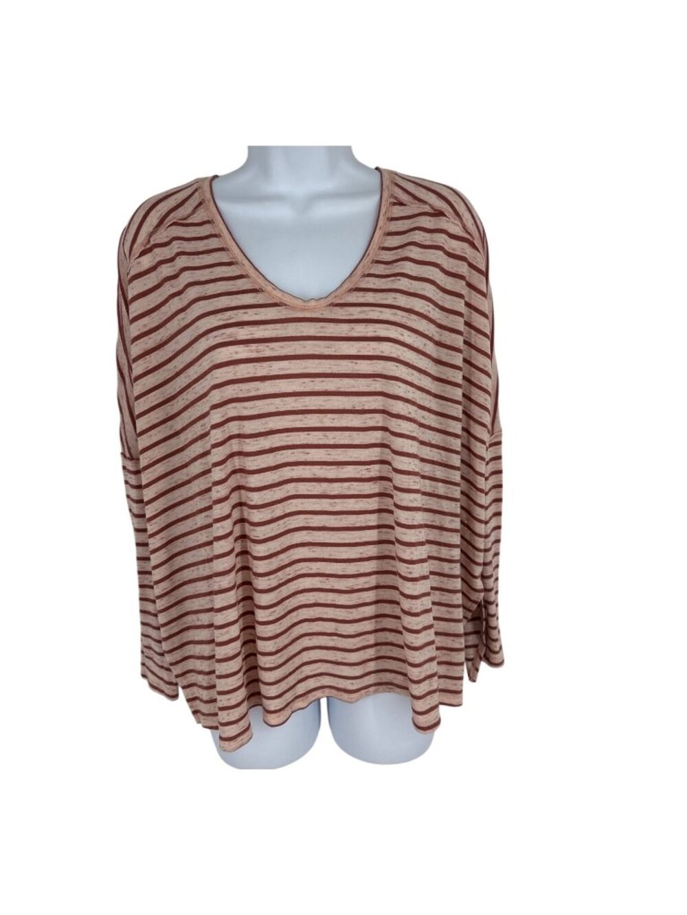 Free People We The Free Striped V-Neck Dolman Sleeve Oversized Top Size S
